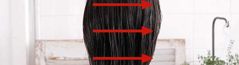 トリコレ(Tricore)温感ヘッドスパトリートメントの使い方:③後頭部は横にスライドしながら塗っていく